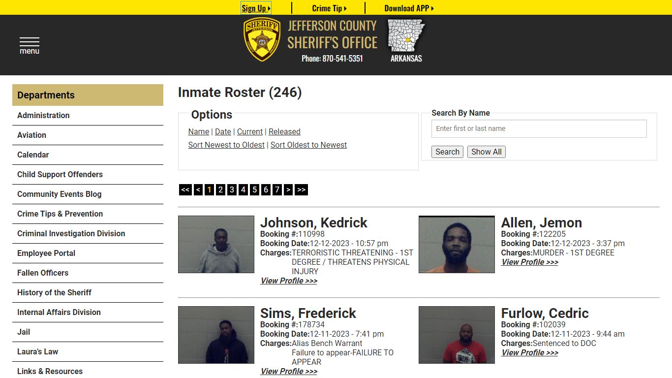 Inmate Roster (247) - Jefferson County Sheriff AR