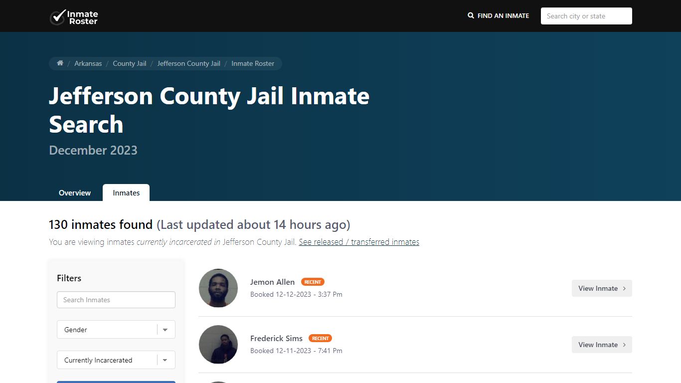 Jefferson County Jail Inmate Search - InmateRoster